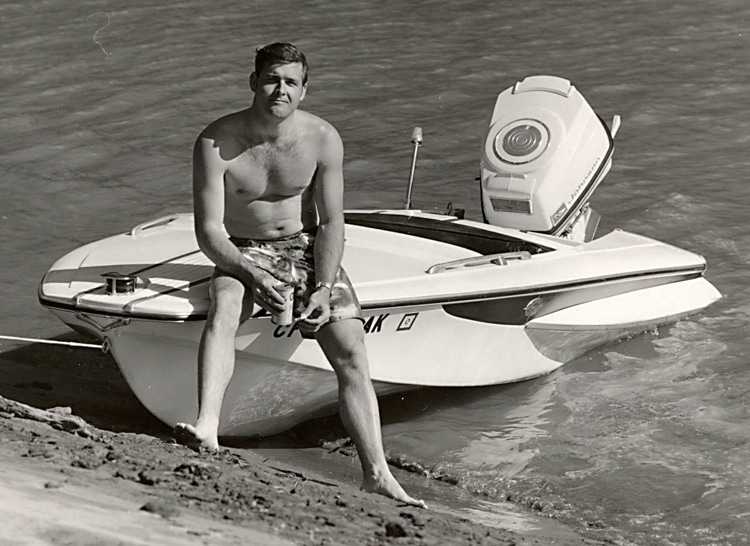 Craig Libuse, 1969: proudly owner of a 14' Glaspar G3 with a 75 HP Johnson outboard | Photo: Libuse Archive
