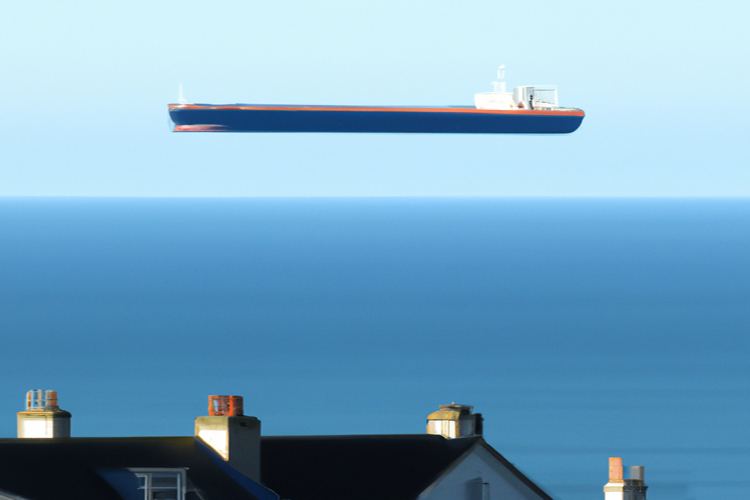 Fata Morgana: an optical illusion that makes ships float in the air above the horizon line