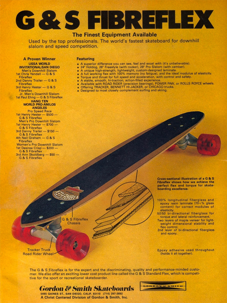 G&S Fibreflex: originally, it was a slalom and speed skateboard