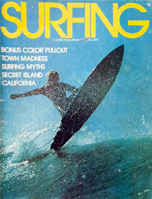 Kevin Reed: the world's first documented surfing aerial was featured on the cover of Surfing Magazine in the December/January 1976 issue