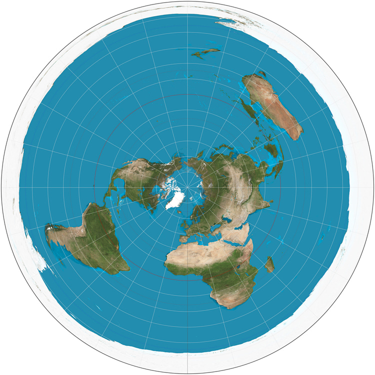 The Flat Earth World Map | North