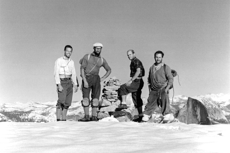 Tom Frost, Royal Robbins, Chuck Pratt and Yvon Chouinard: on the summit of El Capitan on 30 October 1964 | Photo: Frost Archive