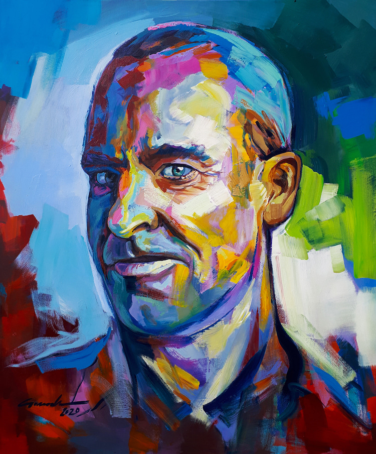Garrett McNamara: a colorful portrait by Vincenzo Ganadu | Art: Ganadu