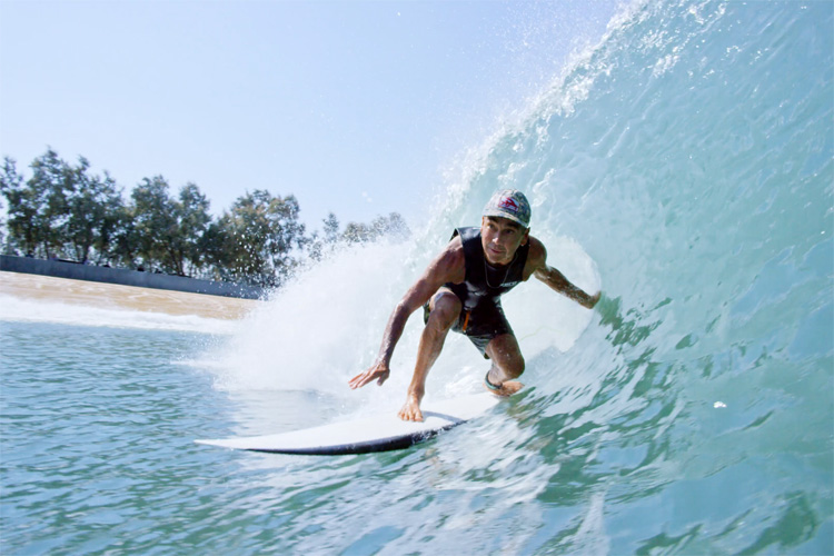 Gerry Lopez: testing the new left-hand barrels on offer at Kelly Slater's Surf Ranch