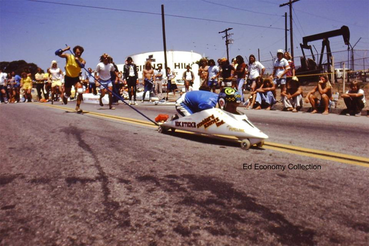 Harvey Hawks: competing in The Signal Hill Speed Run 1978 downhill skateboarding event | Photo: Ed Economy Collection