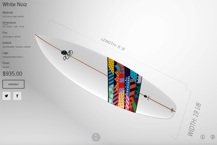 Haydenshapes: the interactive online custom surfboard designer works pretty well