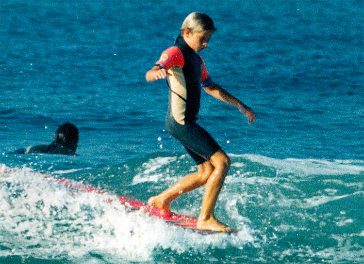 Joel Tudor, circa 1988: the longboarder started surfing aged five | Photo: Tudor Archive