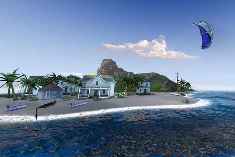 Kiteboarding Pro: the game has a big map with several islands to explore in the Caribbean
