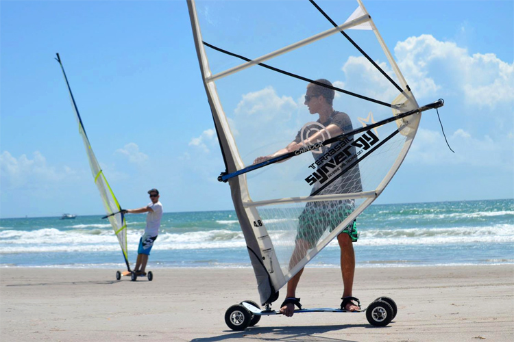 Land windsurfing: the sport of windsurfing, but on dry land | Photo: Terrasail Industries