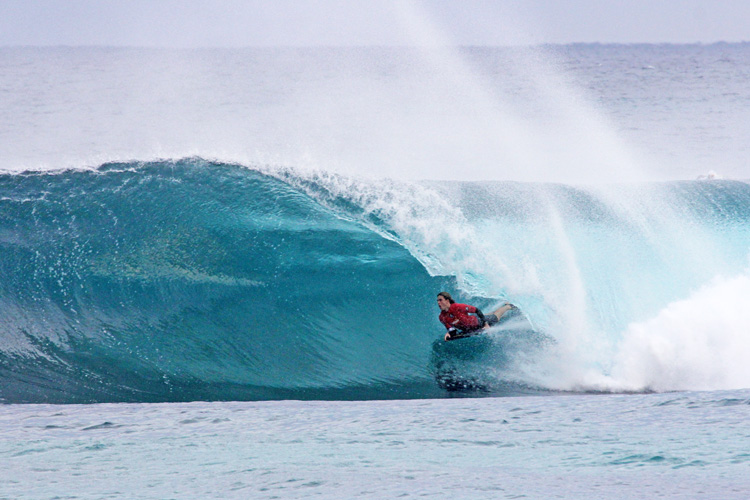 Lee Wilson: getting barreled at Gas Bay | Photo: Surfing Australia