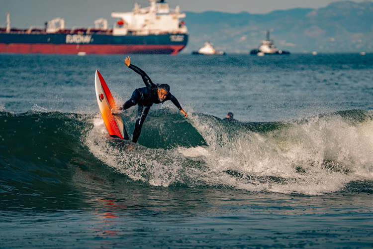 Surfing El Porto, Manhattan Beach, California: you either love or hate Southern California