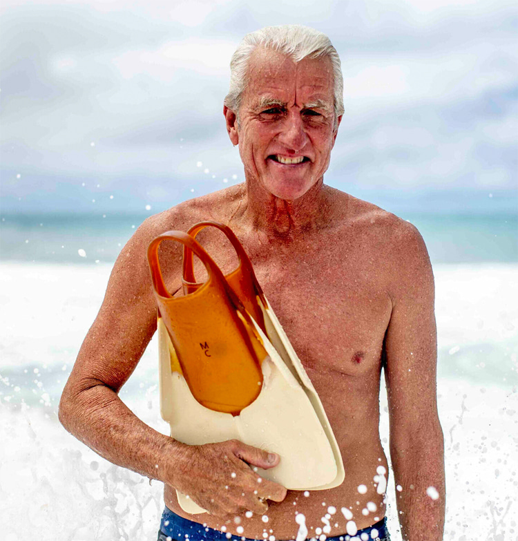 Mark Cunningham: he helped develop the DaFiN pro signature swim fin model, M.C. Amber | Photo: DaFin Hawaii