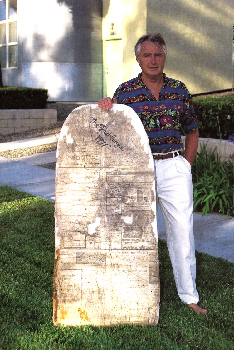 The first-ever Morey Boogie Board: inventor Tom Morey shaped it in 1971