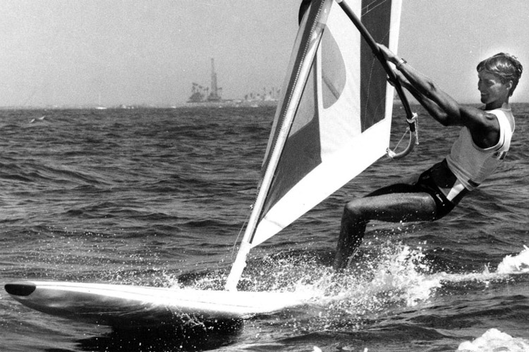 Stephan van den Berg: the first Olympic windsurfing gold medalist | Photo: ANP