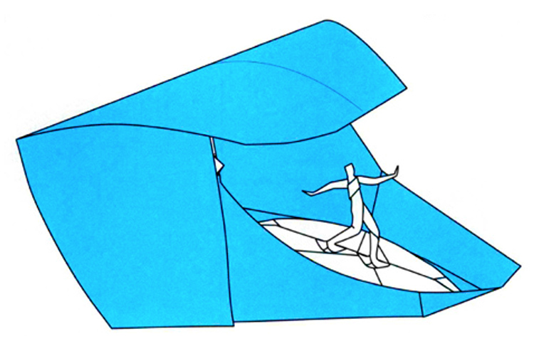 Origami: who said you can't make a surfer ride a paper wave? | Illustration: Jeremy Shafer