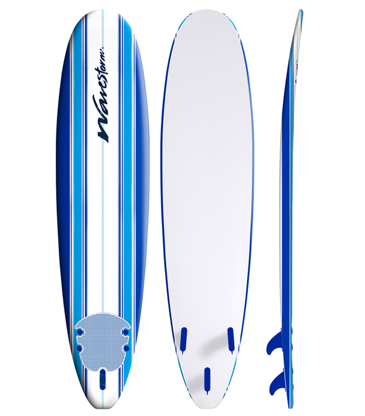 Wavestorm: the original and classic blue-and-white striped soft-top surfboard | Photo: Wavestorm