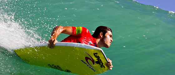 Pierre-Louis Costes: showing off his old Rip Curl logo