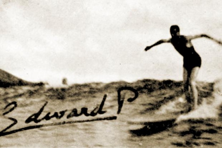 Edward, Prince of Wales: the first photo of a Briton riding waves