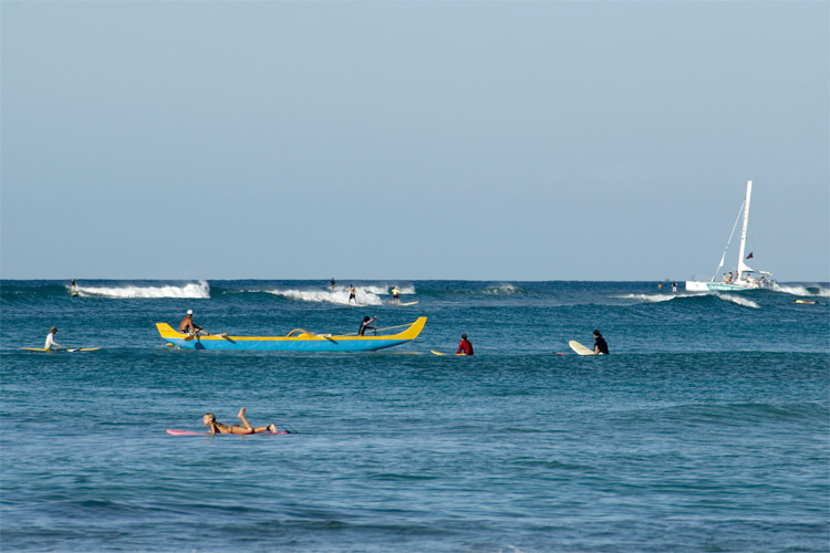 Queen's and Canoes: one of the most famous Waikiki surf breaks | Photo: PhotoEverywhere/Creative Commons