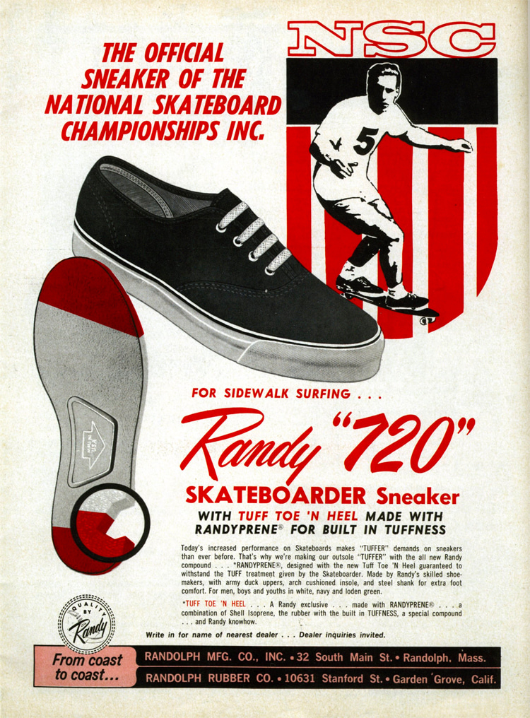 Randy 720: the 1960s skateboard sneaker for sidewalk surfing