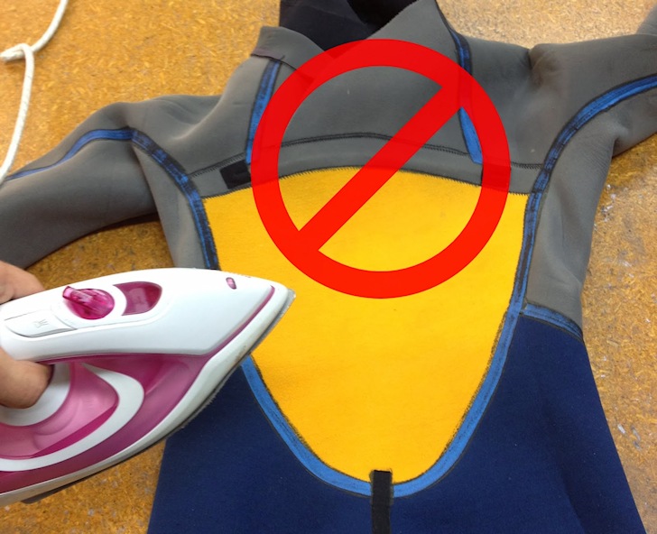 Wetsuits: use the iron to remove wax, but not this way | Photo: Seventhwave Wetsuits