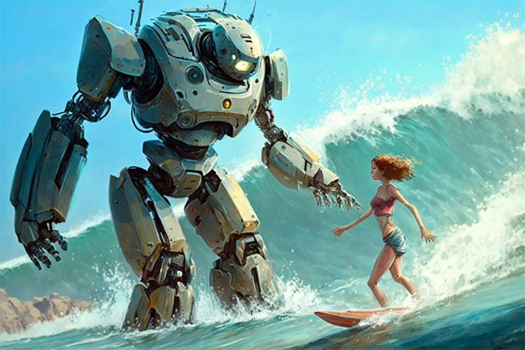 AI-based surf schools: will robots ever be better instructors than humans? | Illustration: SurferToday