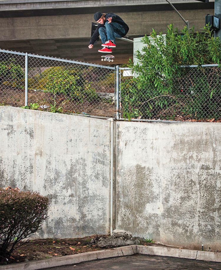 The Costco Gap: Ryan Sheckler landed a 16-foot high jump into concrete located in Orange County | Photo: Etnies/Atiba
