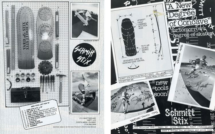 Schmitt Stix: a 1987 advertisement for Paul Schmitt skate products