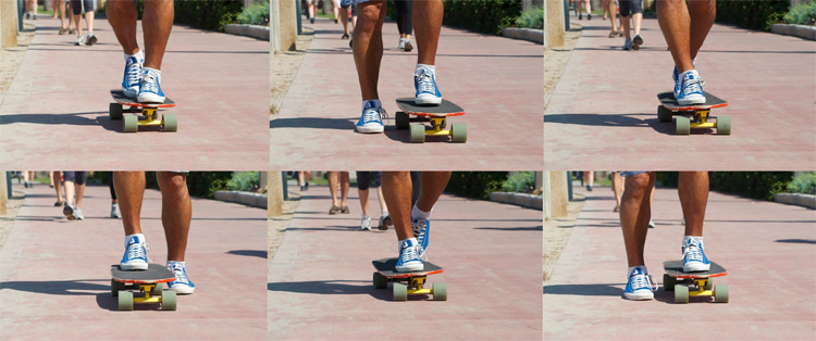 Skogging: the step-by-step skateboard pushing technique step by step