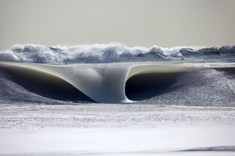 Slurpee waves: a rare natural phenomenon that creates frozen-like ripples | Illustration: SurferToday