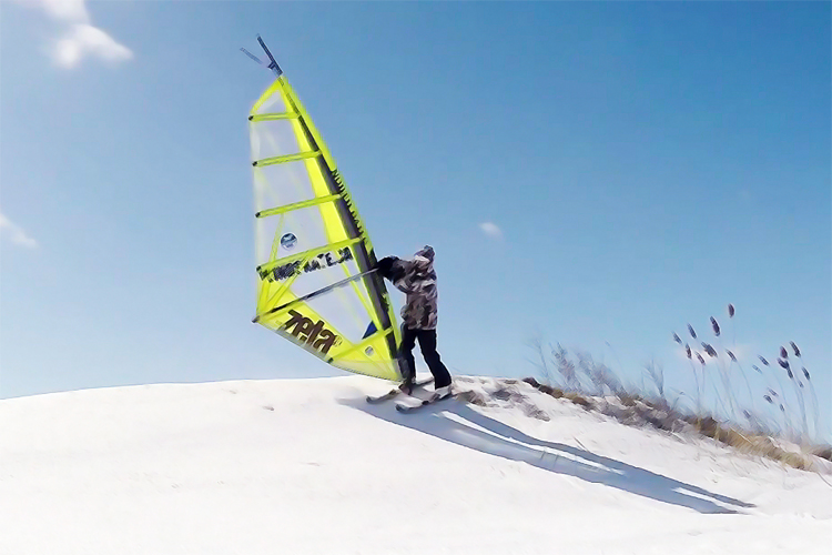 Snow sailing: who said windsurfing needs water?