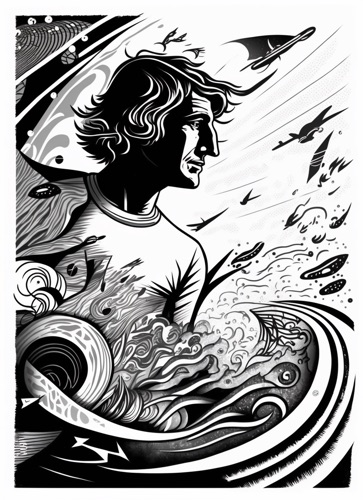 Series of Illustrations Depicting the Life Stages of a Surfer, From a Child Learning to Surf to a Professional Surfer Conquering Massive Waves 2 | Illustration: SurferToday