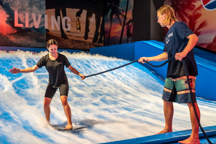 FlowRider: you're surfing but it's not exactly an ocean wave | Photo: Surf House Helsinki