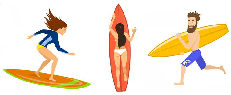 Surfer illustration: add a summer vibe to your drawings by using watercolor markers | Illustration: Shutterstock