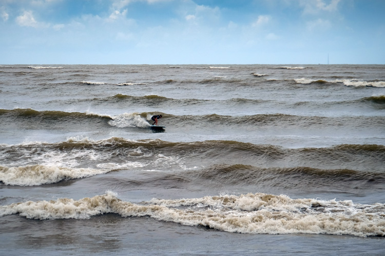 Golden Beach: one of the few spots in the south of China where surfing is not prohibited