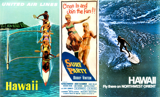 Surfing poster: Hawaii and party time