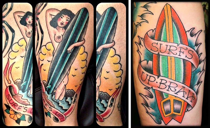 Surf tattoos: from Asia with love, and the classy brah saying