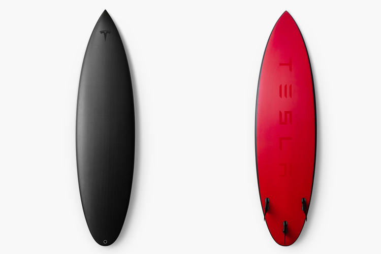 Tesla Surfboard: designed by Elon Musk, shaped by Matt Biolos' Lost Surfboards | Photo: Tesla