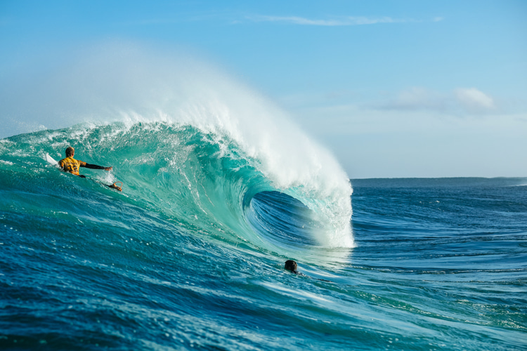 The Box: a fast, hollow, and dangerous wave that breaks over a shallow and sharp reef in Margaret River | Photo: WSL
