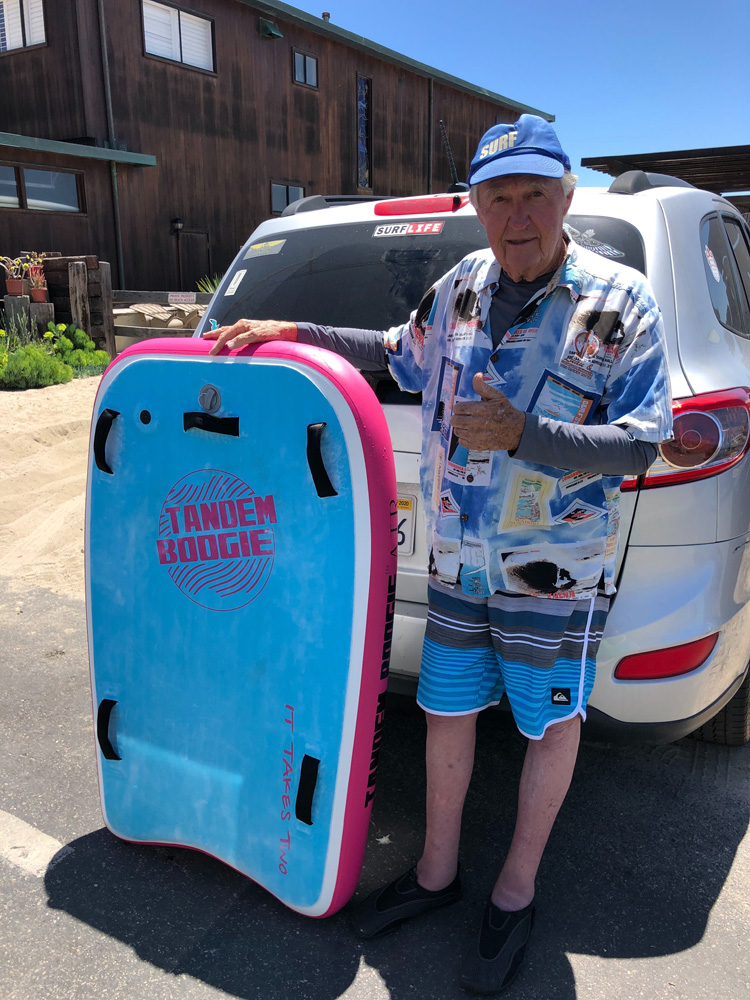 Tom Morey: the inventor of the bodyboard approves Tandem Boogie | Photo: Tandem Boogie