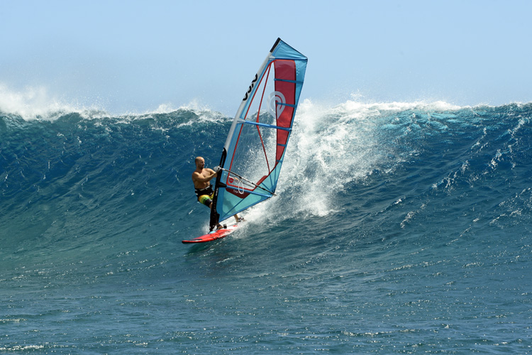 Teahupoo: Charles Vandemeulebroucke enjoys a perfect wave sailing session at Tahiti's infamous surf break