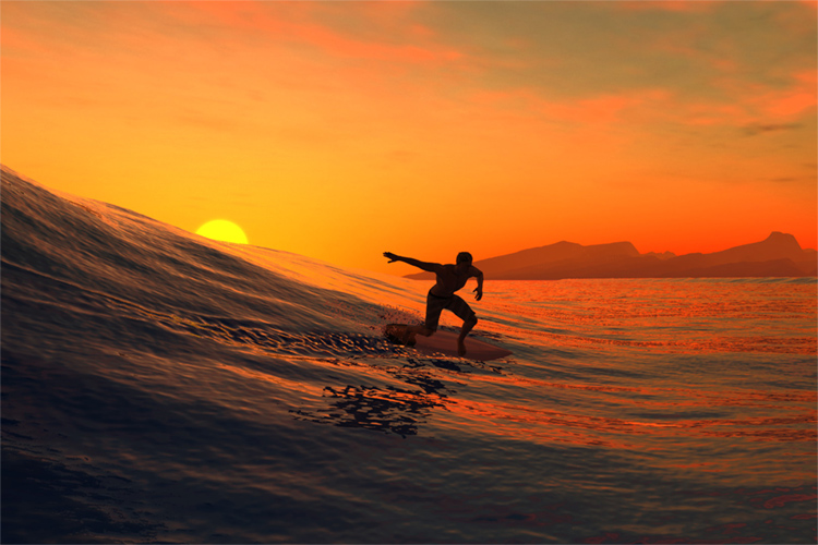 Virtual Surfing: the surfing game allows you to choose different camera angles