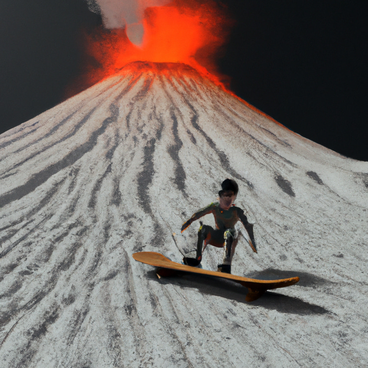 Ashboarding: riding down active volcanoes is dangerous | Illustration: SurferToday