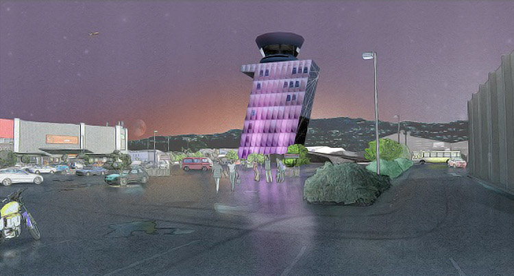 Wellington Airport Control Tower: it will display different colors depending on wind speed and direction | Photo: Airways New Zealand