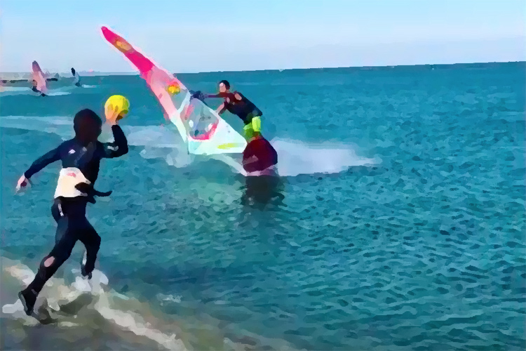 Windsurfing and football: a strange combinations of sports
