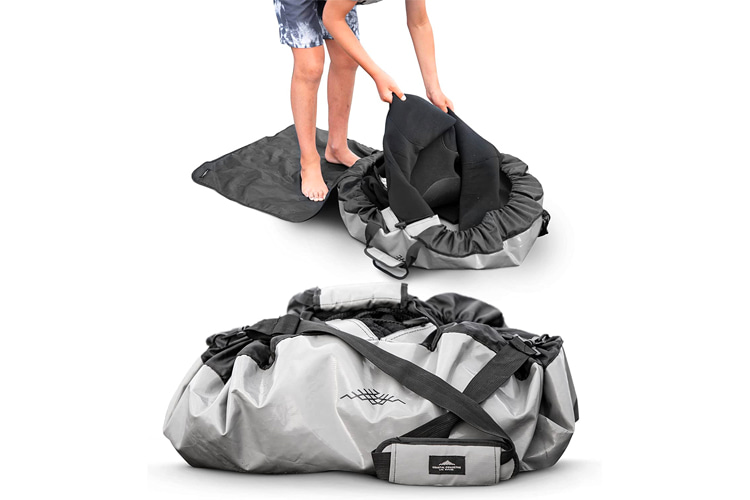 Z-household Surf Change Mat/Bag Wetsuit Changing Mat Durable with Drawstring Surfing on The Sea Waterproof Dry Bag Wet Bag for Surfers Storage Bag 