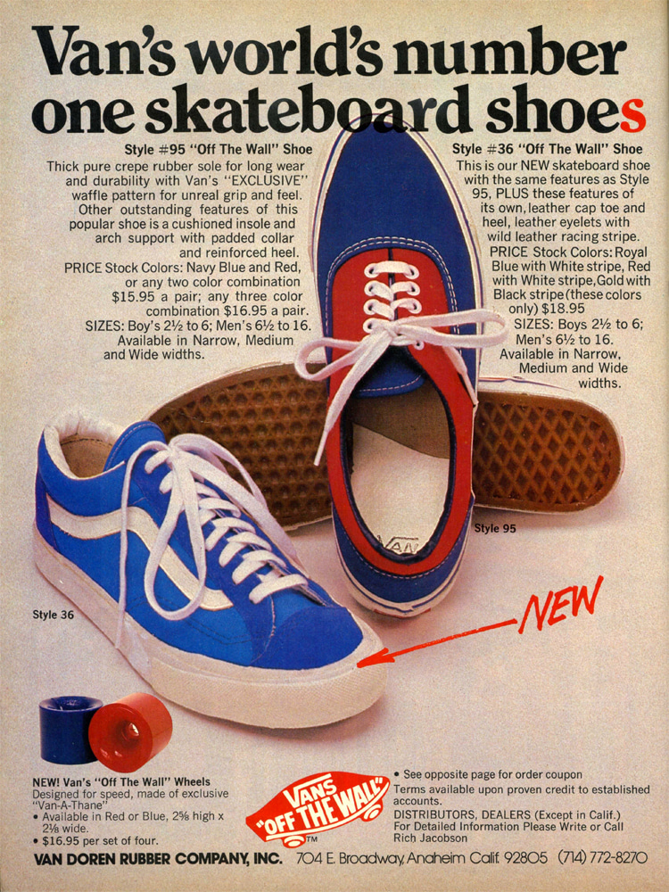 Vans 95 Era: the 1970s ad refers to the product as the world's number one skateboard shoe | Photo: Vans